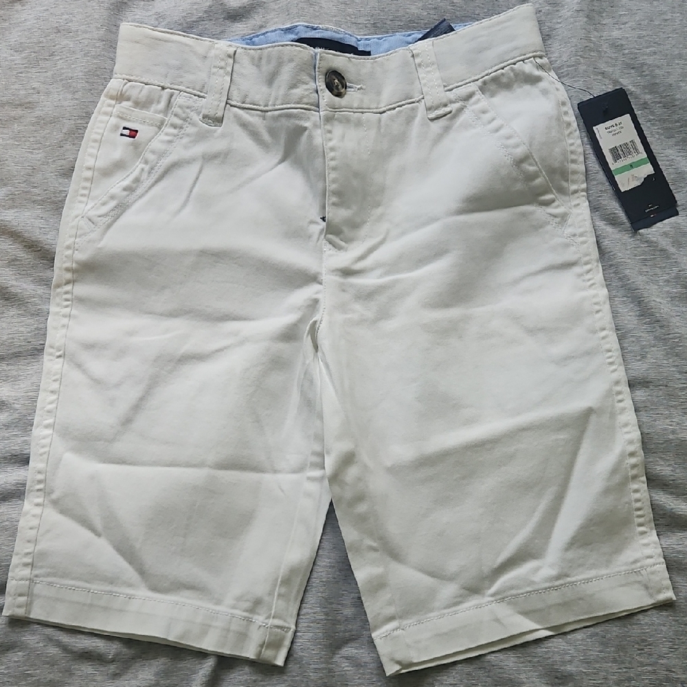 Tommy Hilfiger Kid's White Flat Front Shorts